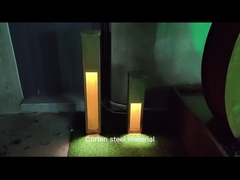 ريفي أحمر كورتن ستيل الأنوار صندوق معدني في الهواء الطلق مصباح 10 وات